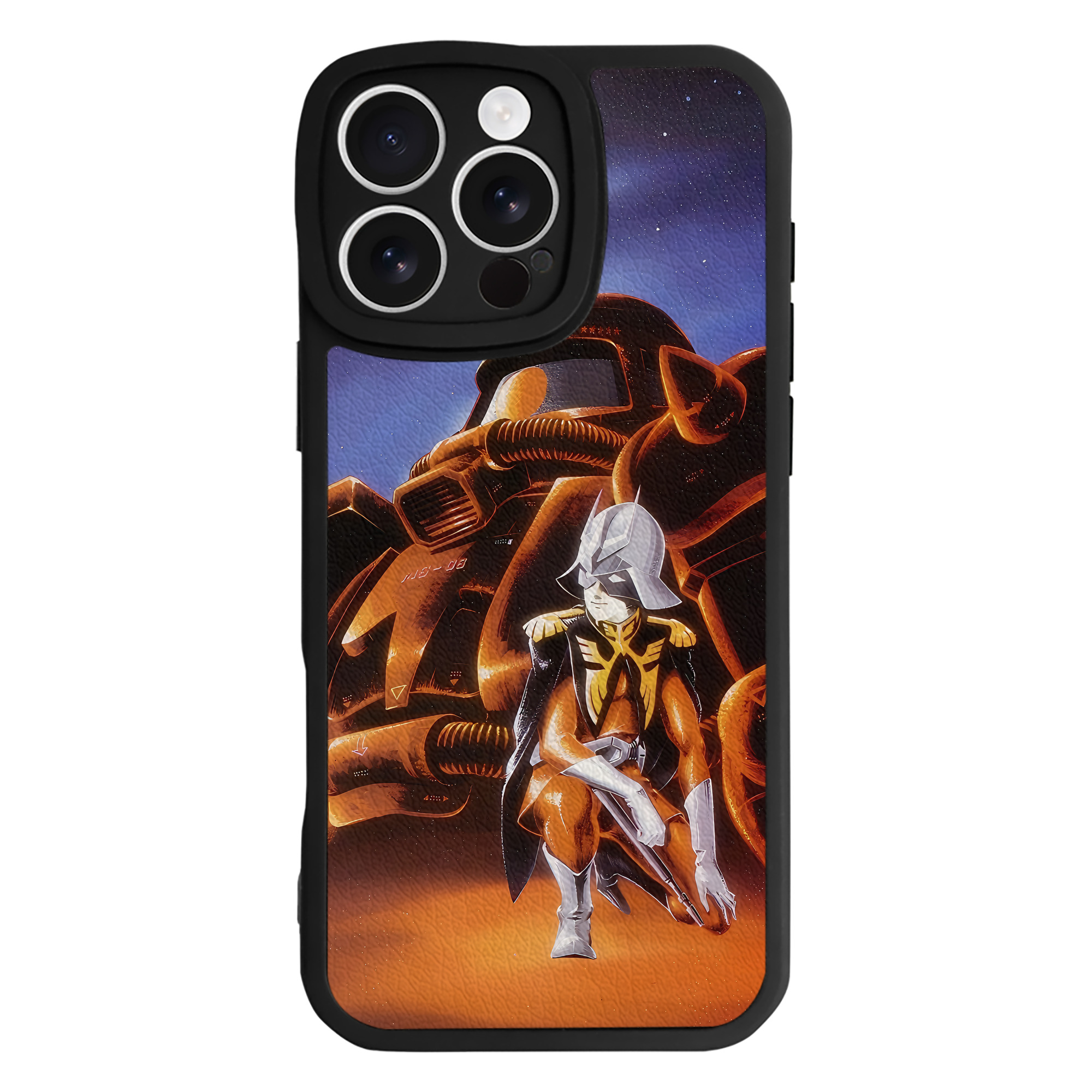 （画像用） 機動戦士ガンダム Mobile Suit Gundam 【iPhone 16シリーズ対応】シリコンスマホケース（レザー調） 材質：シリコン